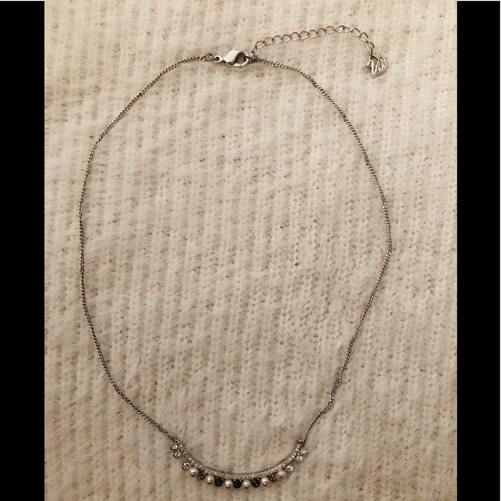 Swarovski Faux Pearl bar necklace